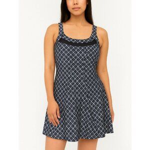 American Trends Womens Gray Diamond Print Swimsuit Size 14-16